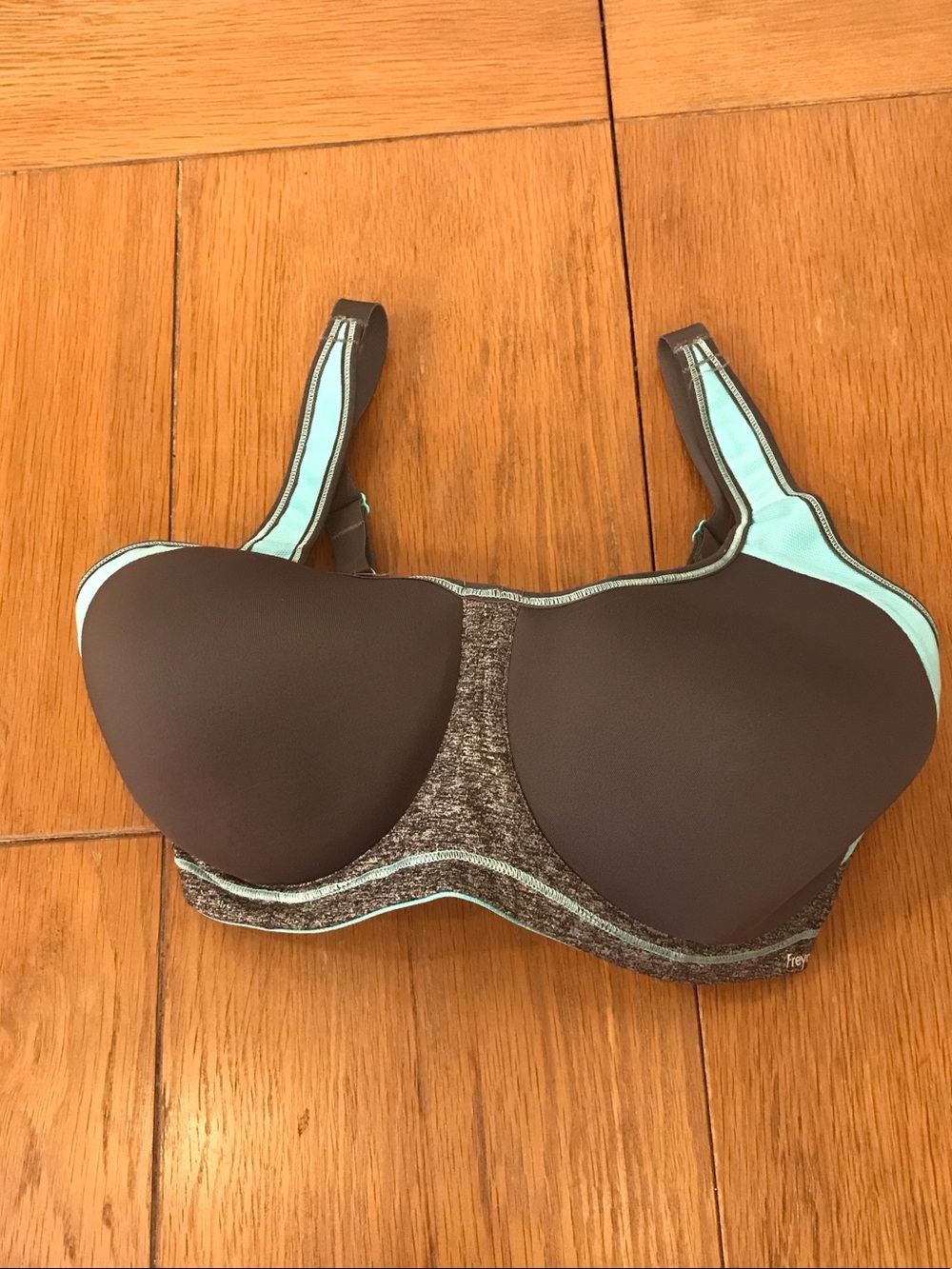 Freya Brown Sports Bra with Mint Trim